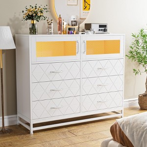 Dresser for Bedroom with LED Lights and Charging Station - 1 of 4