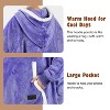 Catalonia Woman Oversized Blanket Hoodie Sweatshirt Cape, Fluffy Soft Fleece Casual Batwing Coat Pullover Blanket, Cozy Gift for Wife Women - 3 of 4
