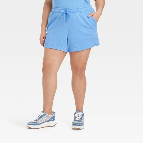 Women's Mid-rise Fleece Shorts - Universal Thread™ Blue 4x : Target