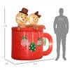 NAYSAYE 6FT Christmas Inflatable Gingerbread Couple In Hot Cocoa Mug Festive Holiday Decoration For Yard And Home, Red and Brown, 64.2"*43.3"*70.9" - 2 of 4