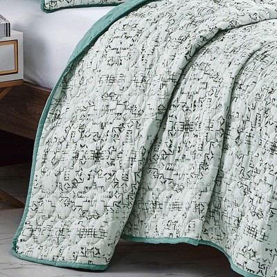 Cullen Queen Organic Cotton Geometric Bedspread Set