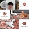 Acekool Boho Vintage Washable Area Rug, Soft Faux Velvet Non-Slip Carpet for Living Room Bedroom Kitchen Office, Easy Care - 4 of 4