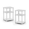 Furinno 2 PCS Nightstand 3-Tier Black/White Reversible Sofa Side End Table W/Open Storage Shelf - 3 of 4