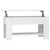 vidaXL Coffee Table White Engineered wood Adjustable Armrests - 2 of 4