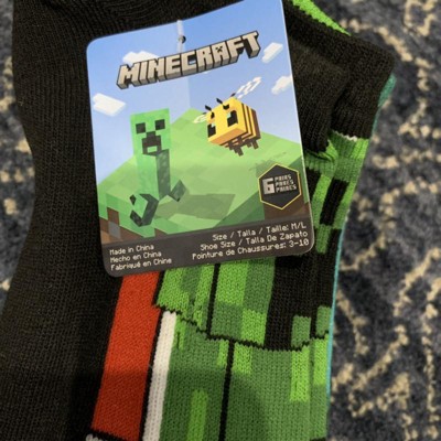 Boys' Minecraft 3pk Crew Socks - S/m : Target