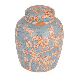 Decorative Ceramic Ginger Jar with Lid - 1 of 4