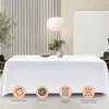 White Classic Premium Polyester Floor Length Tablecloths Drops Till the Floor, 200 GSM Washable, Stain, Wrinkle Resistant Rectangular Table Covers - 4 of 4