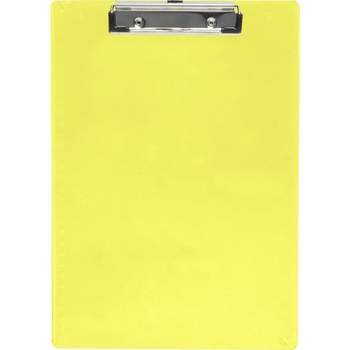 Saunders Plastic Clipboard Letter Holds 1/2" of Paper Neon Yellow 21595