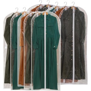 All Clear Garment Bags, Waterproof Zippered Covers for Coats, Jackets & Shirts - 1 of 4