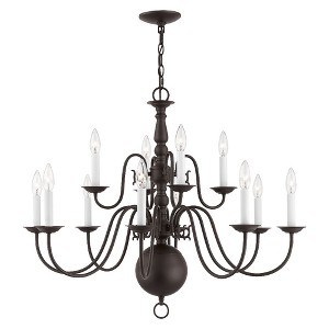 Livex Lighting Williamsburgh 12 - Light Chandelier in  Bronze - 1 of 2