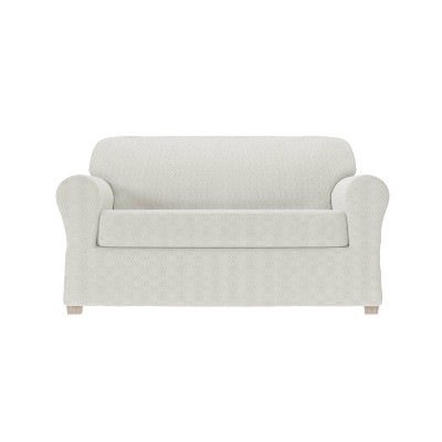
2pc Steps Stretch Loveseat Slipcover - Zenna Home