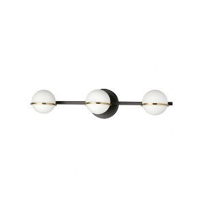 Dainolite Sofia 3 - Light Vanity in  Matte Black/Aged Brass - 1 of 3