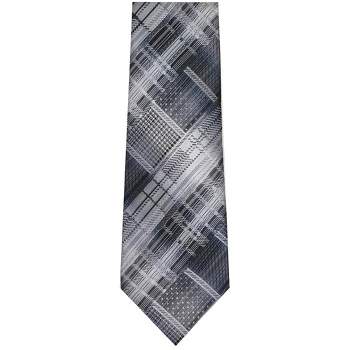 TheDapperTie Men's Black And Gray Stripes Necktie with Hanky
