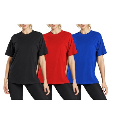 Blue Ice  Women's Loose Fitting  Short Sleeve Crew Neck Tee- 3 Pack