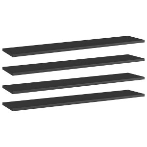 vidaXL Bookshelf Boards 4 pcs High Gloss Black 39.4"x7.9"x0.6" Engineered Wood - 1 of 4