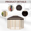 Gulches 13' x 13' Hexagonal Pop Up Gazebo, Canopy Shelter with 6 Zippered Mesh Netting, Strong Steel Frame for Patio, Backyard & Events, Beige - 4 of 4