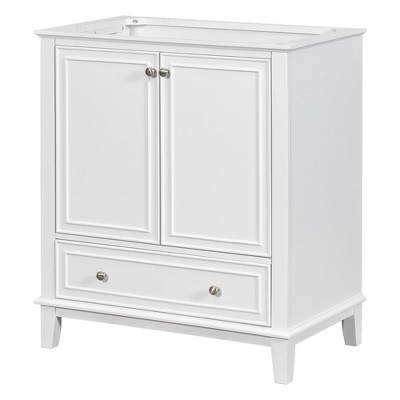 30" Bathroom Floor Storage Cabinet, Bathroom Vanity With Doors, Drawers, Adjustable Shelf Bathroom Cabinet