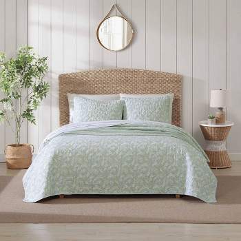 Pineapple Bloom 100% Cotton Quilt Set Green Tommy Bahama