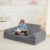 Kids Play Foam Couch, Dark Gray, 10 Pieces for Toddlers Ages 2+ Modular Kids Couch for Creative Play - 2 of 4