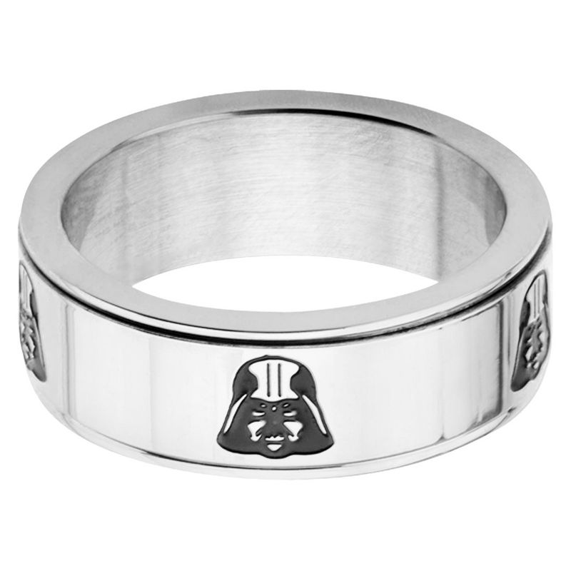 Men's Star Wars Darth Vader Stainless Steel Spinner Ring, 1 of 3