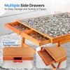 SereneLife Wooden Jigsaw Puzzle Table - Brown - 3 of 4
