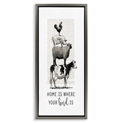Stupell Industries Where Your Herd Family Animals, 11" x 25"