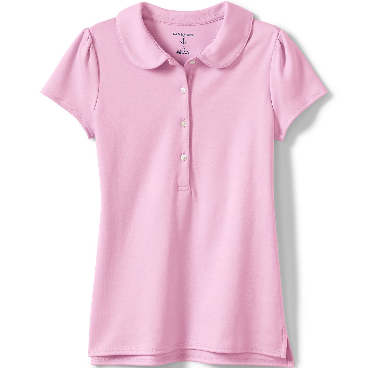 Lands' End Kids Short Sleeve Peter Pan Collar Polo Shirt - thumbnail 10