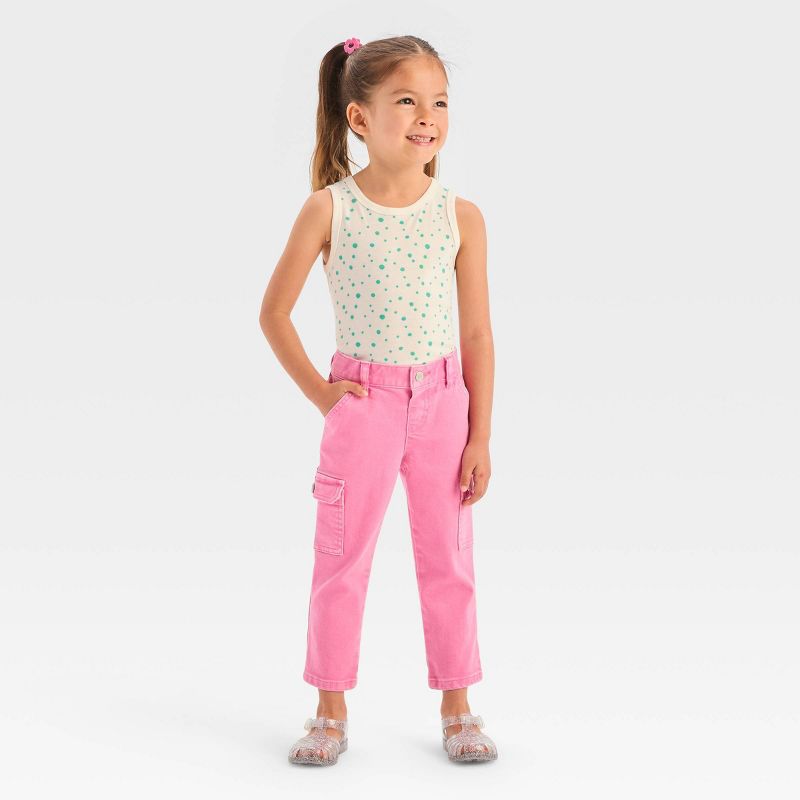 Toddler Girls' Polka Dots Tank Top - Cat & Jack™ Cream, 4 of 8