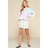 Slickblue Women's Tie-Dye Printed Jersey Shorts with Drawstring Waist - Navy Mauve/Lemon Purple, Size S-L - 3 of 4
