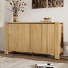 Gulches Natural 59 in Accent Cabinet with 4 Doors Adjustable Shelves and Distressed Finish for Dining Room Kitchen Living Room Storage - 3 of 4