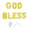 Sparkle and Bash 58 Piece Set God Bless Banner Balloons for Girls Baptism Decorations, First Communion (12-16 In) - 3 of 4