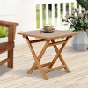 Syemin Patio Side Table, Small Folding Patio Side Table for Garden, Patio Porch, Living Room, Space Pool, Brown, 17.72"*17.72"*16.54" - 4 of 4