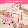 Jojoka Kids Table and 4 Chair Set,Height Adjustable Toddler Table and Chairs Set with Non-Slip Table Legs - 3 of 4