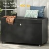 Whisen 200 Gallon Wicker Deck Box with Wheels, All-Weather Outdoor Storage Box, Rattan Storage Bin - 2 of 4