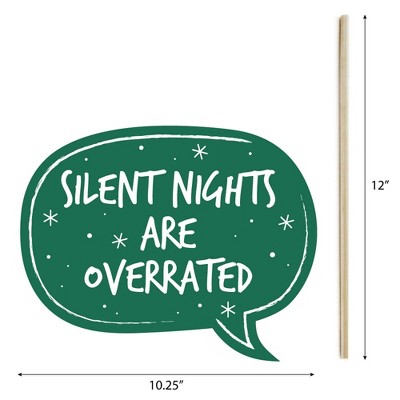 Funny Christmas Holiday Party Photo Booth Props Kit, 10 Pieces