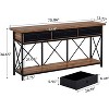 Tribesigns 70.9" Farmhouse Console Table with 3 Drawers, Narrow Long Sofa Foyer Table with Storage Shelf for Entryway, Hallway - 3 of 4