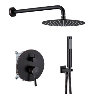 CASAINC 1-Spray Patterns 10 Inches Wall Mount Dual Shower Heads (Valve Included) - 1 of 4