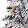 Nearly Natural 8-ft Flocked Montana Down Swept Spruce Artificial Christmas Tree with Pinecones and 500 LED Lights - 3 of 4