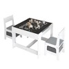 Yinvani White Wooden Kids Table and Chair Set - 2 of 4
