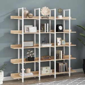 Kumasinova Vintage 5-Tier Bookshelf, Industrial Open Shelf Bookcase, Metal Frame Storage Bookshelf with Anti-Fall Design, Home Office Open Bookshelf - 1 of 4