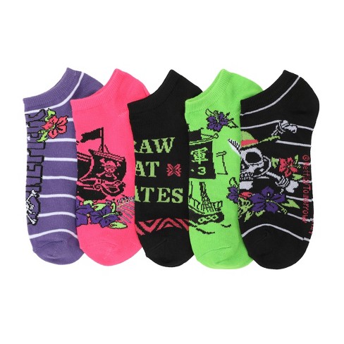 One Piece Straw Hat Pirates Adult 5-pair Ankle Socks : Target