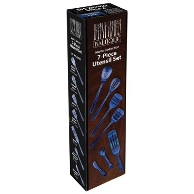 Baltique 7pc Malta Kitchen Utensil Set: Wood Cooking Tools, Hand Wash, Blue, Adult Use, Includes Measuring Spoons — фото 7