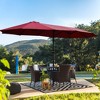 Sevobal Patio Umbrellas Large Double-Sided Rectangular Outdoor Twin Patio Market Umbrella With Light And Base, Red, 180"*180"*80.4" - 4 of 4