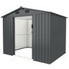 Industrial Outdoor Large Metal Storage Shed 6x8Ft, Anti UV Galvanized Steel Storage House With 4 Vents And Double Sliding Door, Weather-Resistant - 2 of 4