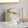 SUMERAIN Waterfall Bathroom Faucet Modern Brushed Gold Vanity Faucet Lead-Free, Single Handle - 4 of 4