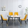 5-Piece Dining Set with Sintered Stone Table and 4 PU Armless Chairs - 4 of 4