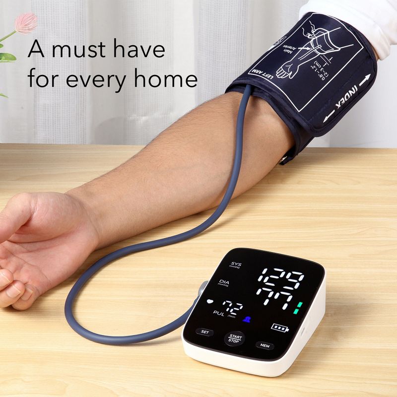 HOM Digital Blood Pressure Monitor - Upper Arm Blood Pressure Machine with Large LED Screen, Double Memory Function, 3 of 8