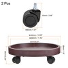 Unique Bargains Indoor Outdoor Round Plastic Plant Flowerpot Dolly with Wheels Rolling 2 Pcs - 2 of 4