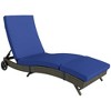 Resenkos Patio Wicker Chaise Lounge Chair Resenkos , Adjustable Backrest Sun Lounger With 2 Wheels, Outdoor PE Rattan Lounger, Relaxation Essential, - 2 of 4