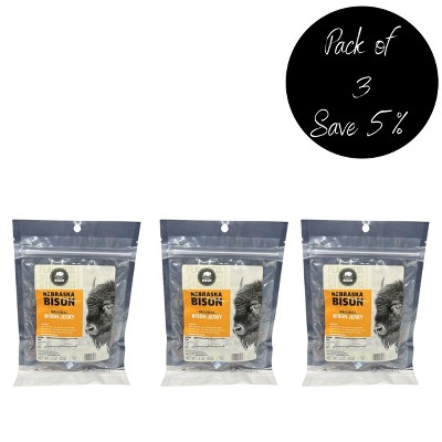 Nebraska Bison 3 oz Original Bison Jerky - Pack of 3